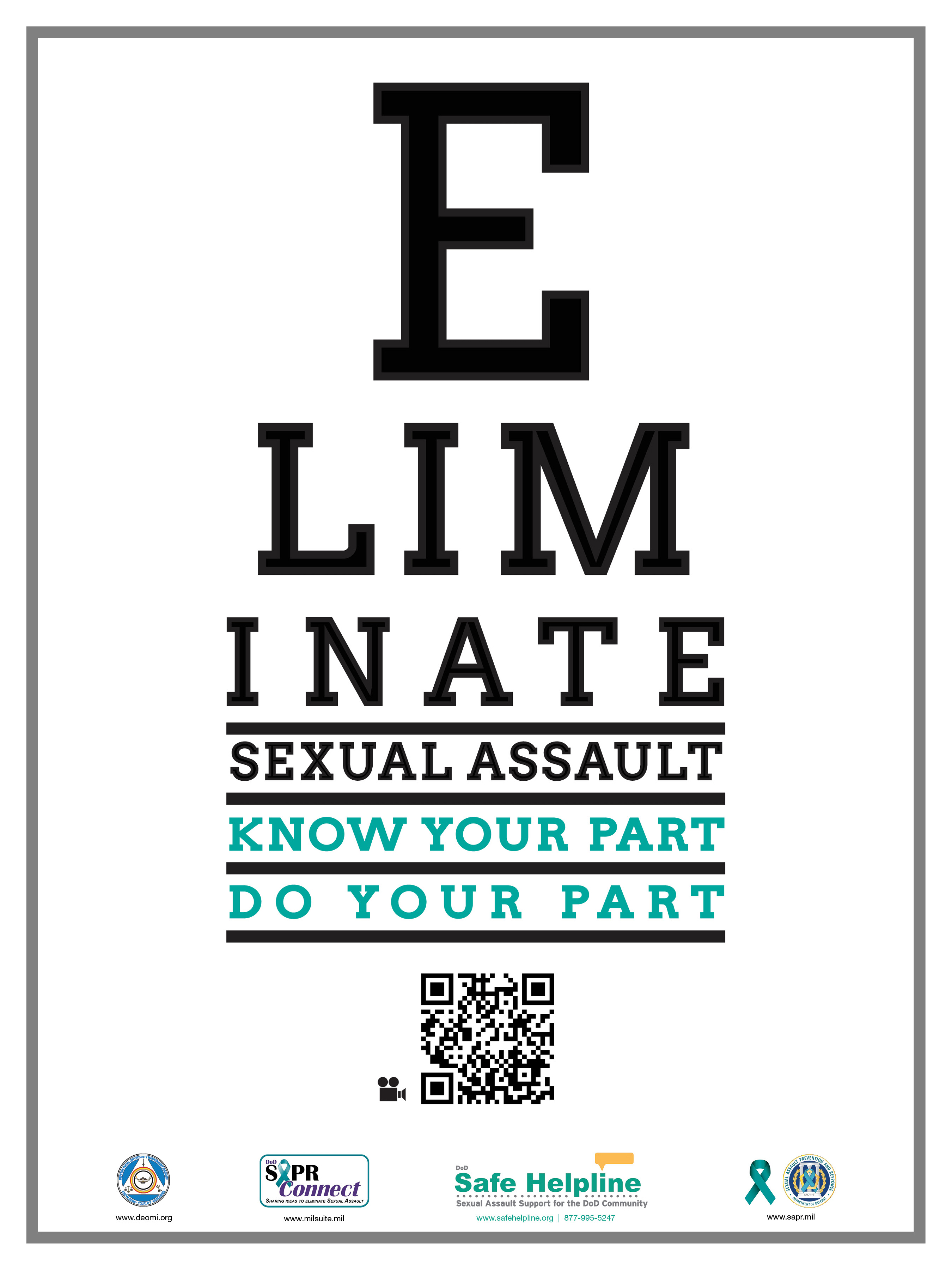 Eliminate Sexual Assault. Know Your Part. Do Your Part.