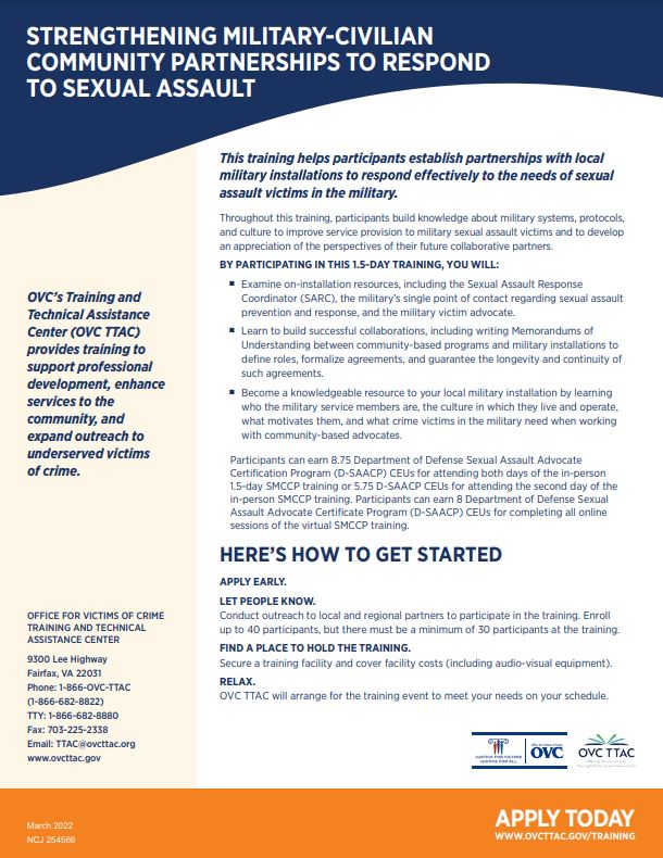 OVC_TTAC Training Slick Sheet